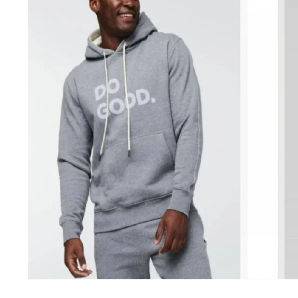 Cotopaxi Do Good Pullover Hoodie Heather Gray Mens Size S Graphic Sweatshirt
